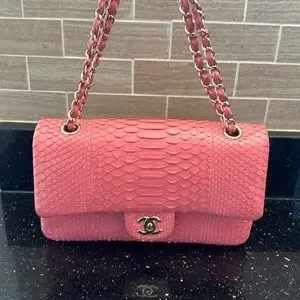 Chanel pink python bag best sale